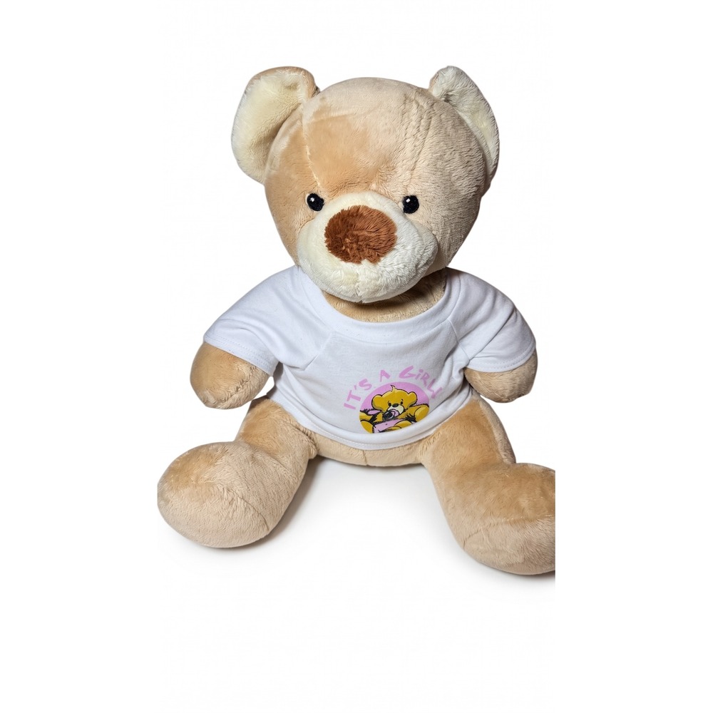 Build A Bear Velvet Hugs Allergy Certified Plush w/ Vintage "It's A Girl" Shirt